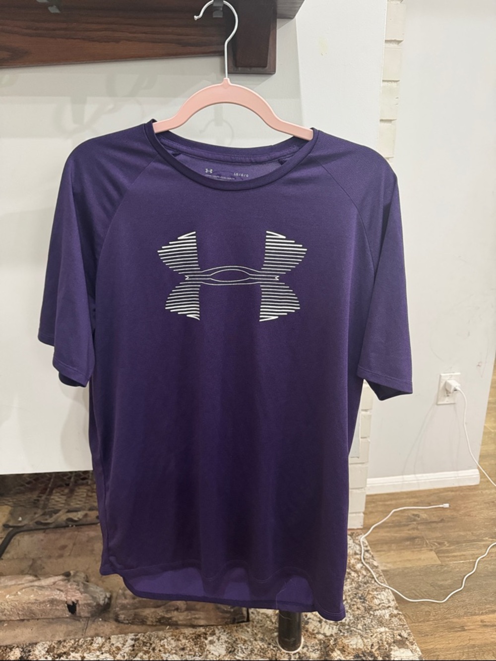 Under Armour Purple Short Sleeve Performance Tee with White Logo